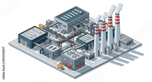 Industrial Power Plant Facility Model.