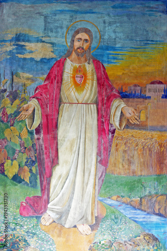 Sacred Heart of Jesus, painting in the Church of the Sacred Heart of Jesus in Rakov Potok, Croatia