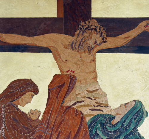 Tableau sur toile 12th Stations of the Cross, Jesus dies on the cross, parish Church of Blessed Al