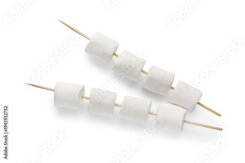 Skewers with sweet marshmal...