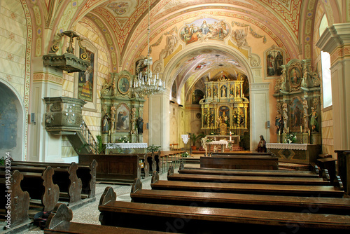 Tableau sur toile Parish Church of Exaltation of the Holy Cross in Kriz, Croatia