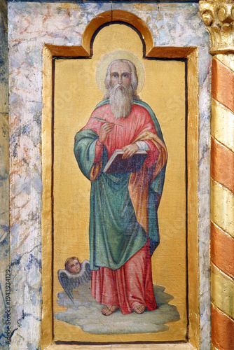 Saint Matthew the Evangelist, main altar in the parish church of the Holy Trinity in Sveta Nedelja, Croatia