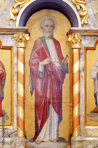 Saint Peter, main altar in the parish church of the Holy Trinity in Sveta Nedelja, Croatia