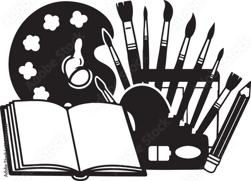 Artistic tools and book for creative learning and inspiration