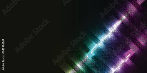 Vibrant Neon Light Trails on Dark Background Abstract.