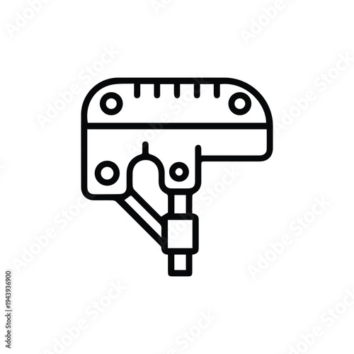 Illustration of Adjustable Bench Vise Clamp Tool for Workshop Use.