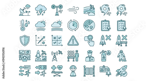 Weather Climate Icons Set Vector illustration
