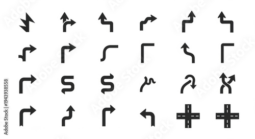 Diverse Arrow Set - Directional Icons for Navigation and Design.