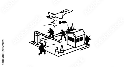 Military Jet Drops Bomb on Checkpoint, Soldiers Under Attack