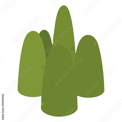 Green Abstract Plant Shapes