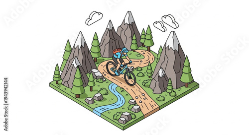 Man riding mountain bike trail.