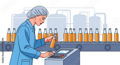 Man working on production line.