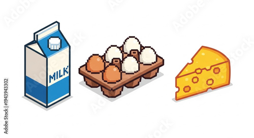 Milk Eggs Cheese Dairy Products.