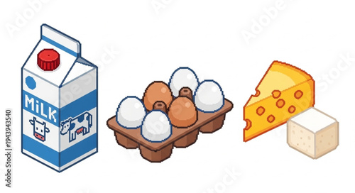 Milk Eggs Cheese Dairy Products.