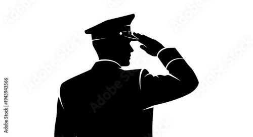 Man in uniform salutes.