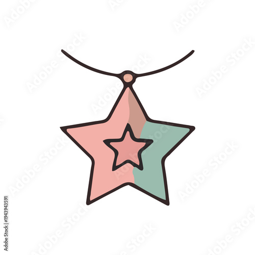Cute Star Pendant Necklace Icon