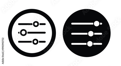 Modern Flat Toggle Switch Icons Set in Dark and Light Modes - Line and glyph icon set - Minimalist, flat icon, outline, glyph, linear, clipart, sticker - icon set