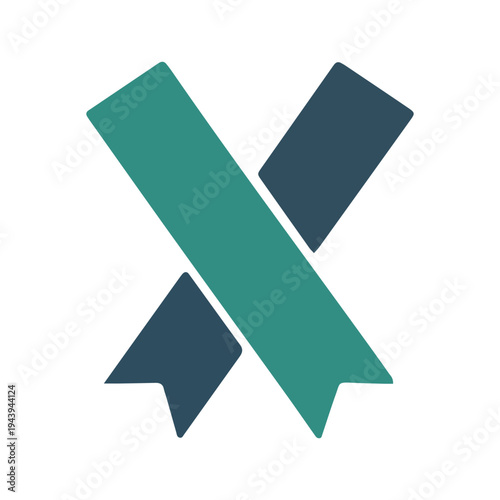 Abstract Ribbon X Mark Icon