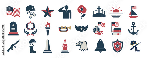Patriotic Military Icon Set