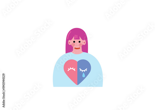 情緒不安定な女性のイラスト