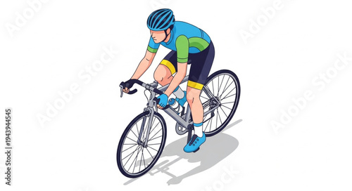 Man Riding a Bicycle Fast.