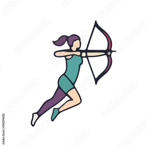 Female Archer Aiming Icon