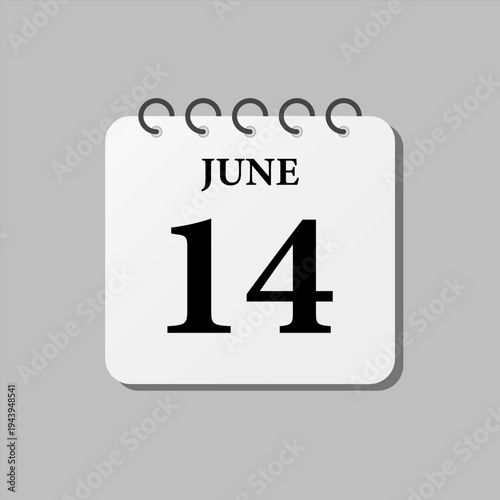 Icon page calendar day - 14 June