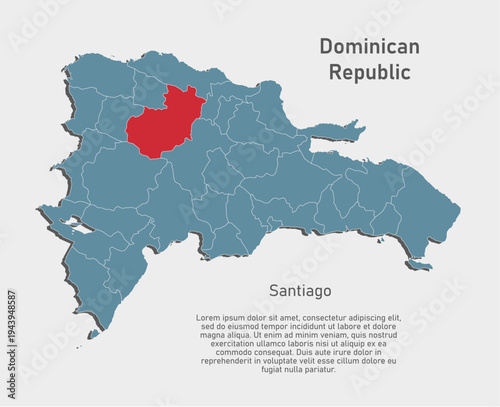 Vector map Dominican Republic - Santiago Province