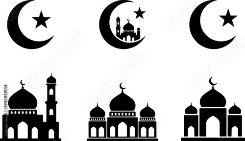 Ramadan kareem islamic holiday symbols
