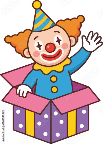 April fools day surprise boxes set with comic face. Illustration