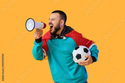 Male sports fan with German...