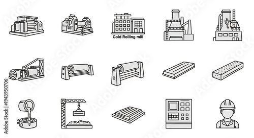 Industrial factory machines and equipment.