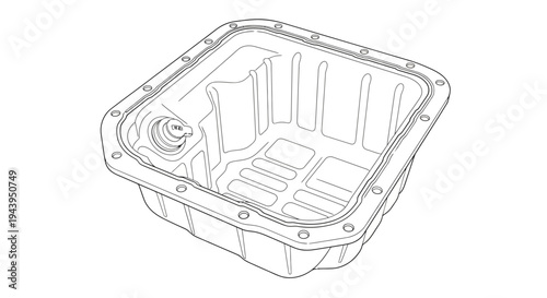 Detailed view of oil pan bottom.