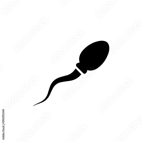 Stylized Human Sperm Cell Icon for Fertility and Reproduction Concepts - Vector Graphic Illustration of Male Germ Cell