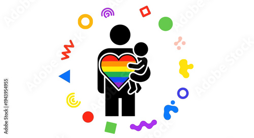 LGBTQ Family Love Heart Symbol.