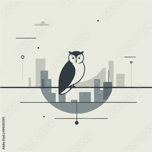 A cute vector illustration depicts a happy cartoon cat and mouse playing on a snowy roof alongside a funny penguin in a cold winter Antarctica nature scene
