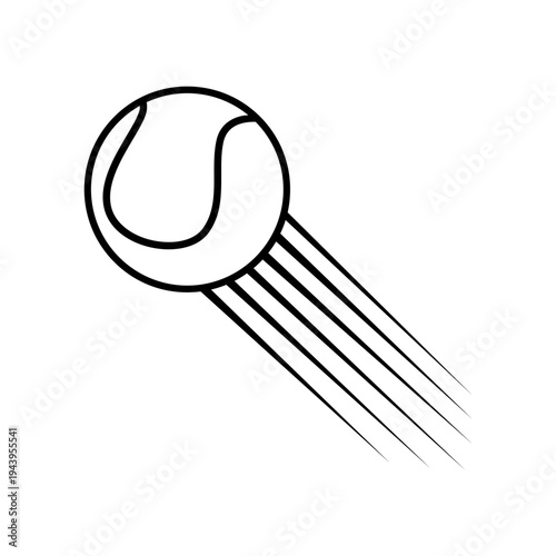 Tennis ball icon vector. Tennis Illustration sign. Tennis ball in flight symbol. Sport logo.
