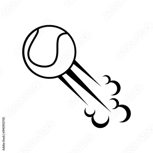 Tennis ball icon vector. Tennis Illustration sign. Tennis ball in flight symbol. Sport logo.