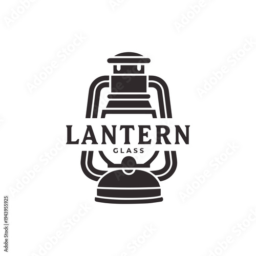 Classic Lantern Glass Logo Design In A Minimalist Black And White