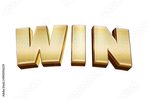 Win Golden 3D Gaming Title PNG – Transparent Background Graphic