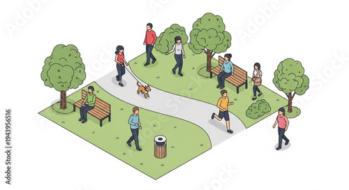 People Walking in a Park.