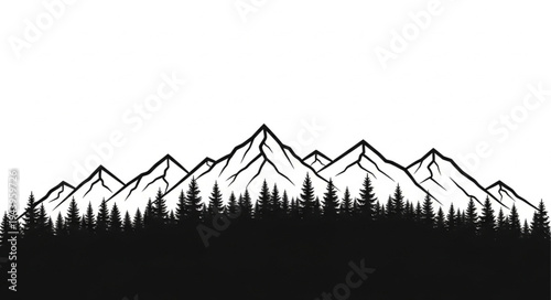 Snowy Mountain Range Landscape View.
