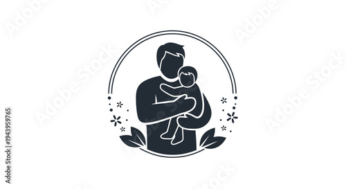 Black and white father holding baby.