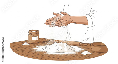 Sand pouring from hand.