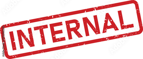 A rectangular red grunge rubber stamp mark clearly displays the word INTERNAL on a pure white background