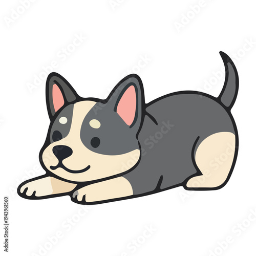 Cute Playful Puppy Illustration