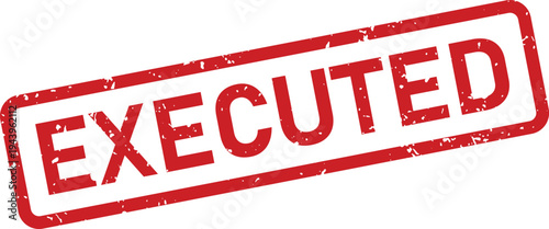 A red rectangular grunge rubber stamp with the word EXECUTED centered on a clean white surface