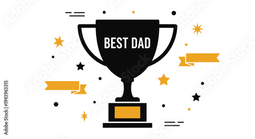 Best Dad Trophy Award Symbol.