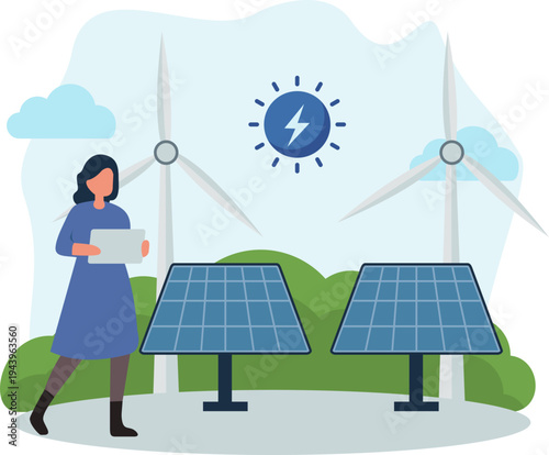 Illustration of ESG Concept with Environmental Social Governance Project