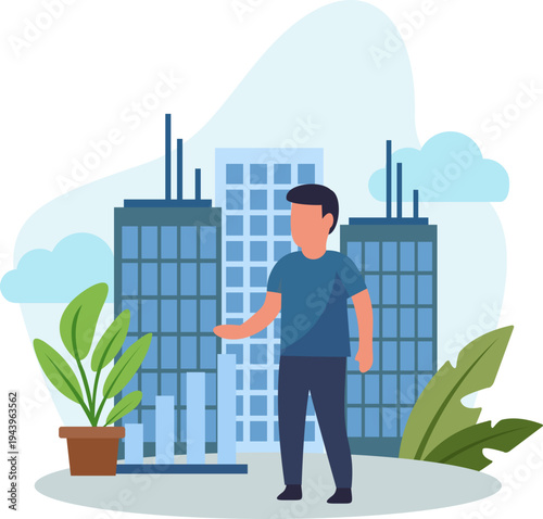 Illustration of ESG Concept with Environmental Social Governance Project